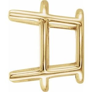 Settings 14K Yellow 12x10 mm Oval 4-Prong Lightweight Earring Setting