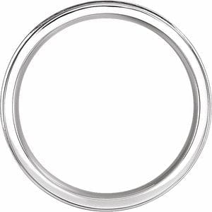 Rings 14K White 6 mm Grooved Band Size 8