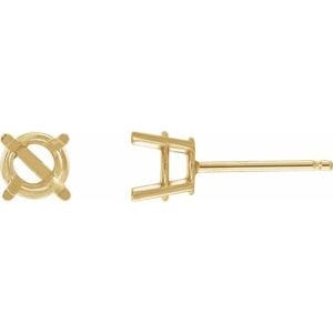 Earrings 18K Yellow 5 mm Round 4-Prong Earring Mounting