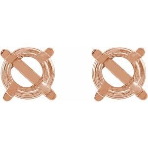 Earrings 18K Rose 5 mm Round 4-Prong Stud Earring Mounting