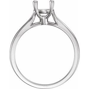 Rings 14K White 6.5 mm Round Solitaire Engagement Ring Mounting