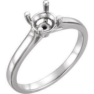 Rings 14K White 6.5 mm Round Solitaire Engagement Ring Mounting