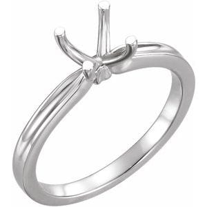 Rings 14K White 6.5 mm Round Solitaire Engagement Ring Mounting