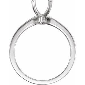Rings 14K White 6.5 mm Round Solitaire Engagement Ring Mounting