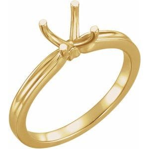 Rings 14K Yellow 6.5 mm Round Solitaire Engagement Ring Mounting