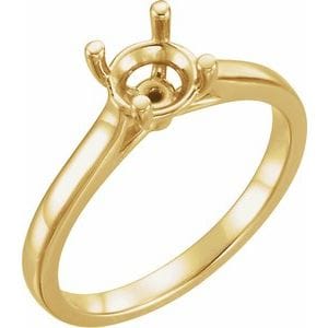Rings 14K Yellow 5.8 mm Round Solitaire Engagement Ring Mounting