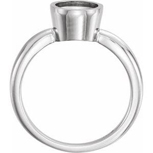 Rings 14K White 6.5 mm Round Bezel-Set Solitaire Engagement Ring Mounting