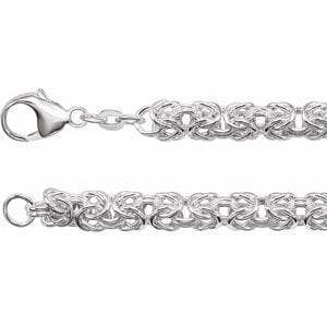 Bracelets Sterling Silver 6 mm Byzantine 7" Chain