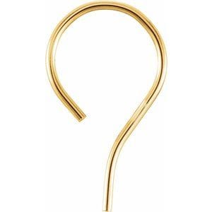 Earring Components 18K Yellow Bishop Hook Ear Wire