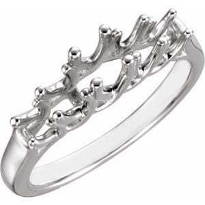 Rings 14K White Five-Stone Woven Anniversary Band Mounting