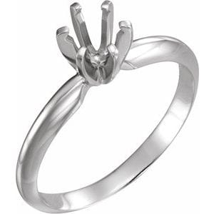 Rings 14K White 5-5.3 mm Round Pre-Notched 6-Prong Solitaire Ring Mounting
