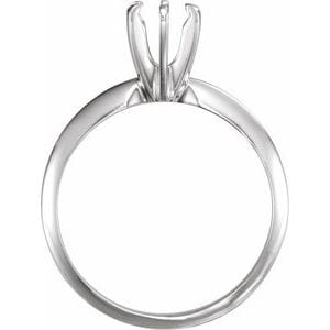Rings 14K White 5-5.3 mm Round Pre-Notched 6-Prong Solitaire Ring Mounting