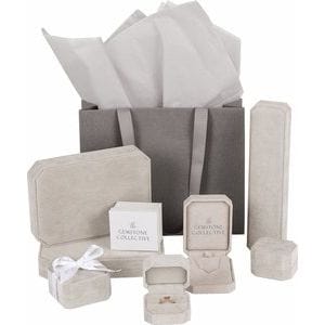 Packaging Beige Earring/Pendant Box with Reversible Insert