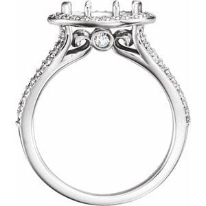Rings 14K White 10x5 mm Marquise 3/8 CTW Natural Diamond Semi-Set Engagement Ring