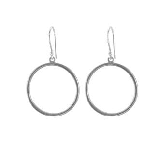 Earrings 14K White Circle Earrings