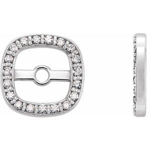 Earring Jackets 14K White .08 CTW Natural Diamond Halo-Style Earring Jackets