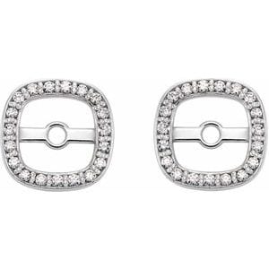 Earring Jackets 14K White .08 CTW Natural Diamond Halo-Style Earring Jackets