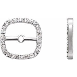 Earring Jackets 14K White .08 CTW Natural Diamond Halo-Style Earring Jackets