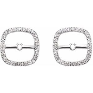 Earring Jackets 14K White .08 CTW Natural Diamond Halo-Style Earring Jackets