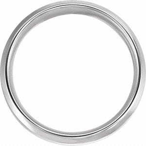Rings 14K White/Yellow 6 mm Beveled-Edge Inlay Comfort-Fit Flat Band Size 10