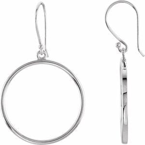 Earrings 14K White Circle Earrings