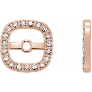 Earring Jackets 14K Rose 1/10 CTW Natural Diamond Halo-Style Earring Jackets