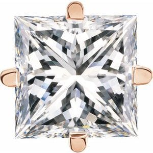 Settings 14K Rose 5 mm Square 4-Prong Lightweight Earring Setting