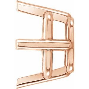 Settings 14K Rose 5 mm Square 4-Prong Lightweight Earring Setting