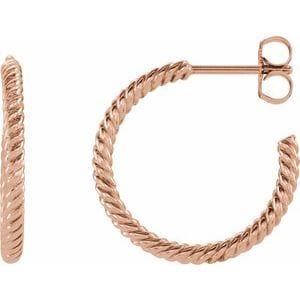 Earrings 14K Rose Rope 17 mm Hoop Earrings