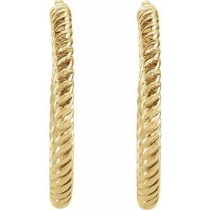 Earrings 14K Yellow Rope 17 mm Hoop Earrings