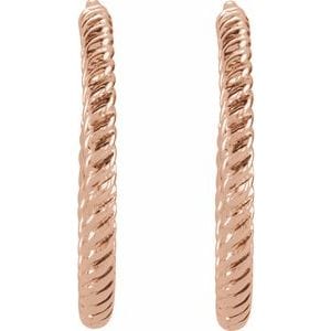 Earrings 14K Rose Rope 17 mm Hoop Earrings
