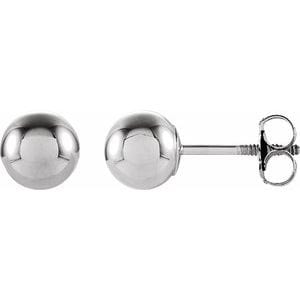 Earrings 14K White 5 mm Ball Stud Earrings