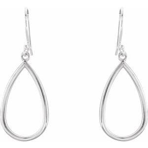 Earrings 14K White Teardrop Earrings