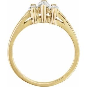 Rings 10K Yellow Three-Stone Anniversary Band Mounting