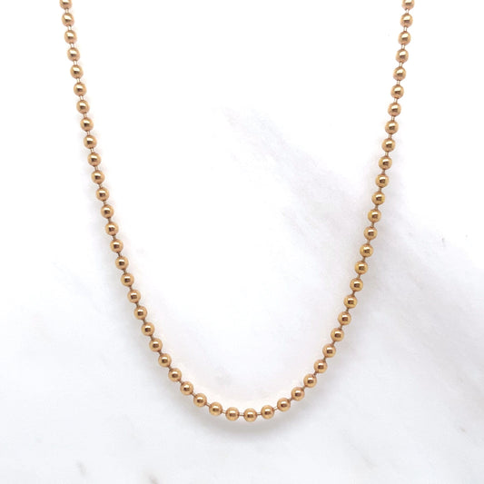 14K ROSE GOLD 26" BEAD CHAIN 8.8G
