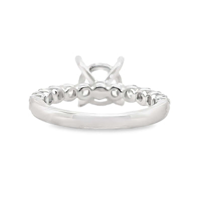 18K WHITE GOLD NO CENTER( 9MM RBC) .93CT TW NATURAL ROUND BRILLIANT DIAMON ACCENT F/VS HIDDEN HALO STYLE RING MOUNTING