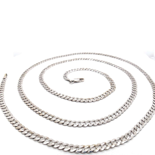 14K WHITE GOLD CURB LINK 16.2 GRAMS 30"