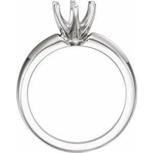 Rings Platinum 6.5 mm Round 6-Prong Low Solstice Solitaire® Knife-Edge Ring Mounting