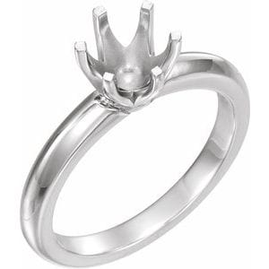 Rings Platinum 6.5 mm Round 6-Prong Low Solstice Solitaire® Knife-Edge Ring Mounting
