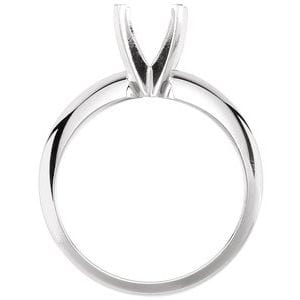 Rings Platinum 6.6-7.2 mm Round Heavy 4-Prong Solitaire Engagement Ring Mounting