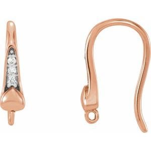 Earrings 14K Rose .02 CTW Natural Diamond French Wire Earring Top