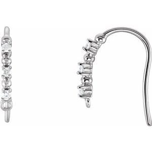 Earrings 14K White .04 CTW Natural Diamond French Wire Earring Top