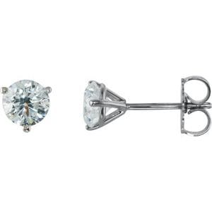 Earrings 14K White 1 CTW Natural Diamond Stud Earrings