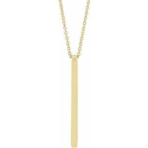 14K YELLOW BAR 16-18" NECKLACE