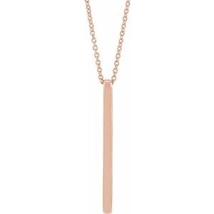 14K ROSE BAR 20" NECKLACE