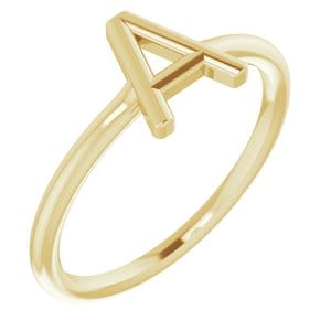 14K YELLOW INITIAL A RING