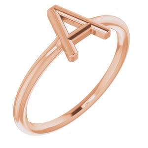 14K ROSE INITIAL A RING