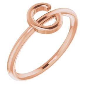 14K ROSE INITIAL C RING