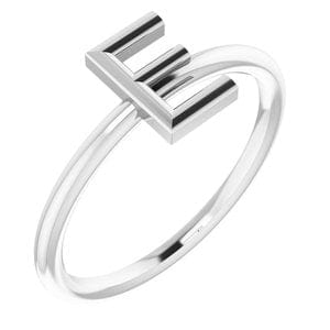 PLATINUM INITIAL E RING