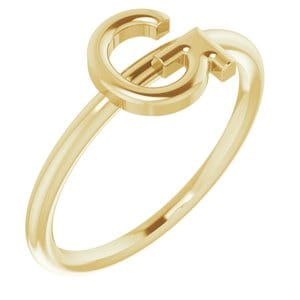 14K YELLOW INITIAL G RING